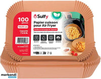 Papier Cuisson pour Air Fryer paquet de 100 pcs Rectangle 14x22 cm / 7 à 9,5L