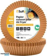 Papier Cuisson pour Air Fryer paquet de 100 pcs Rond 23 cm 5 à 8L