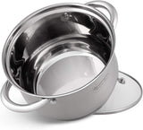 SET 12 PIECES 6 MARMITES INOX + 6 COUVERCLES VERRE/ EDENBERG