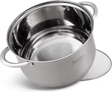 SET 12 PIECES 6 MARMITES INOX + 6 COUVERCLES VERRE/ EDENBERG