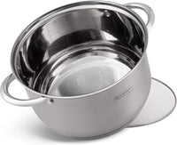 SET 12 PIECES 6 MARMITES INOX + 6 COUVERCLES VERRE/ EDENBERG