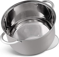 SET 12 PIECES 6 MARMITES INOX + 6 COUVERCLES VERRE/ EDENBERG