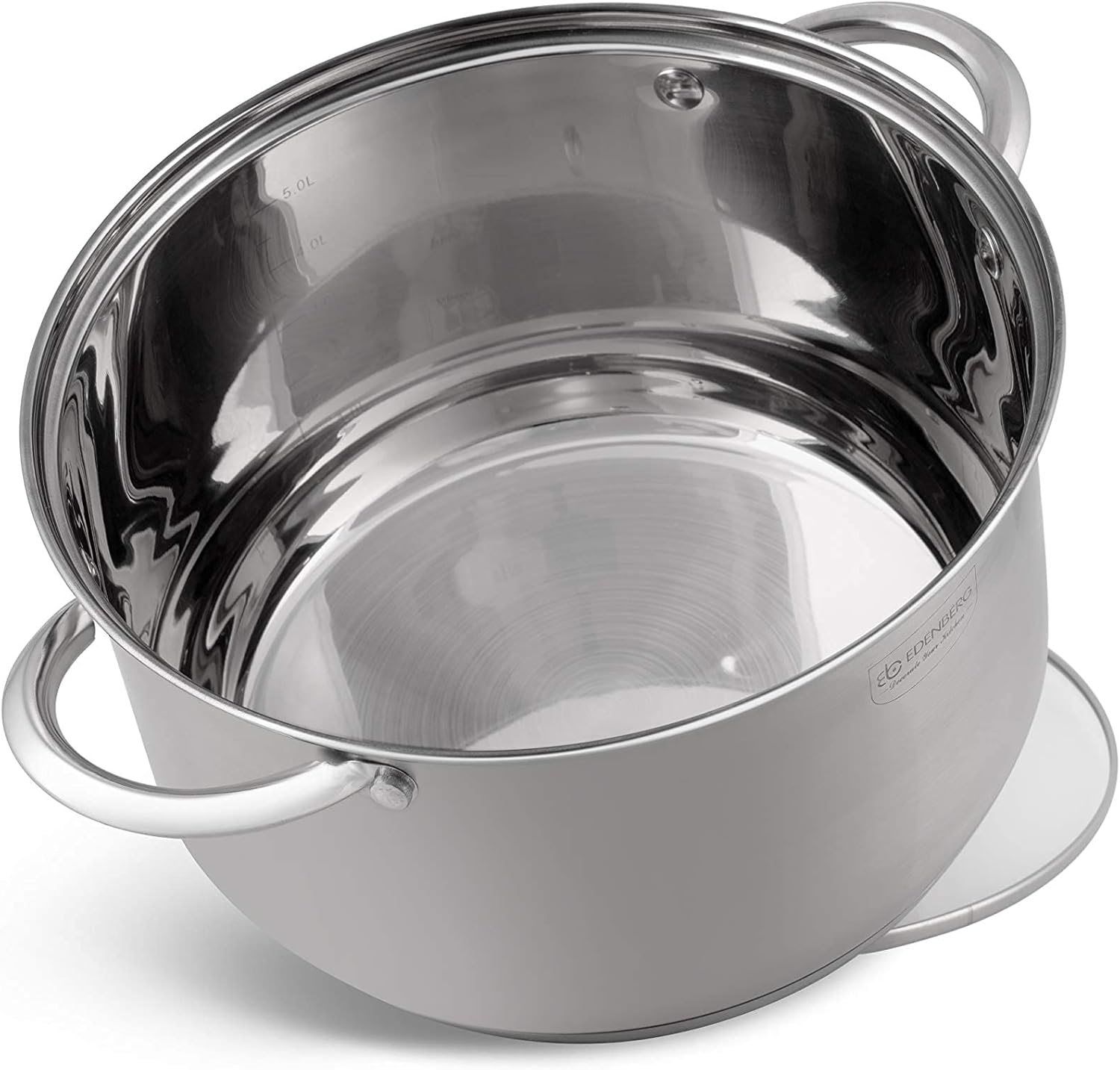 SET 12 PIECES 6 MARMITES INOX + 6 COUVERCLES VERRE/ EDENBERG