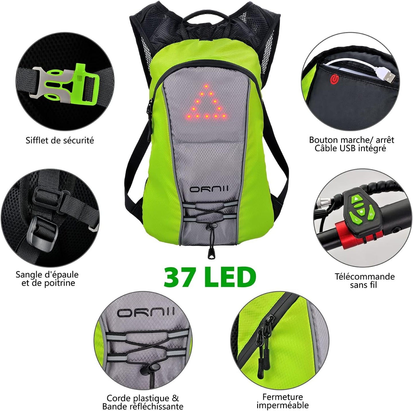 Sac à dos LED avec télécommande  / ORNII